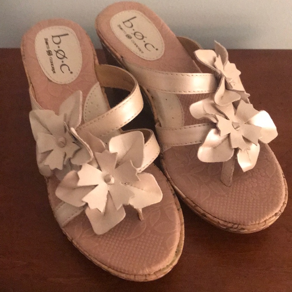 Born Concept Leather and Cork Wedges